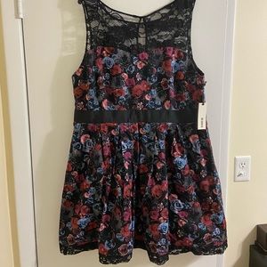 Petite Rose - Floral and Lace Sleeveless Dress